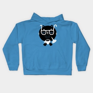 Cat Loves Coffee Kids Hoodie